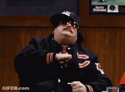 Man In Chicago Bears Jacket Throwing Baseball GIF