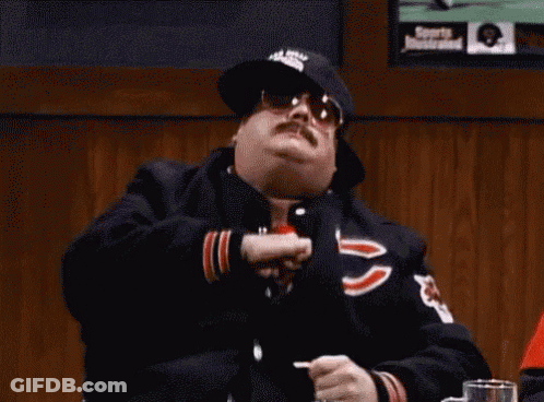 Man In Chicago Bears Jacket Throwing Baseball GIF