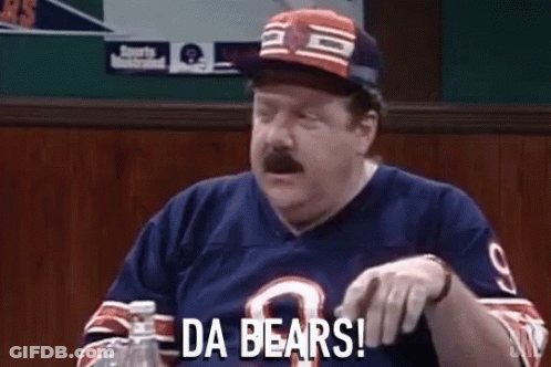 Man In Chicago Bears Jersey And Hat At Bar GIF