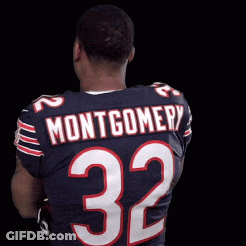 Man In Chicago Bears Jersey Number 22 GIF