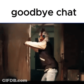 Man In Chicken Mask Goodbye Chat GIF