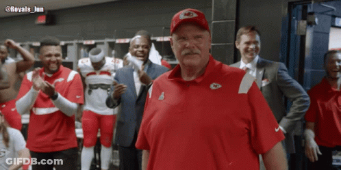 Man In Chiefs Hat In Locker Room GIF