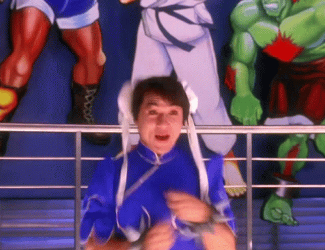 Man In Chun Li Costume GIF