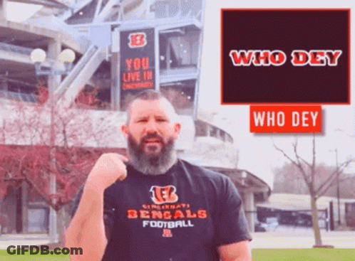 Man In Cincinnati Bengals Football Shirt GIF
