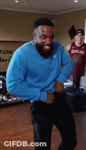Man In Cleveland 23 Jersey Dancing GIF