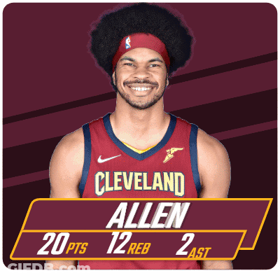 Man In Cleveland Allen Jersey And Headband GIF