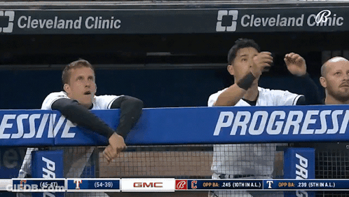 Man In Cleveland Baseball Jersey GIF