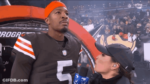 Man In Cleveland Browns Jersey Number 5 GIF