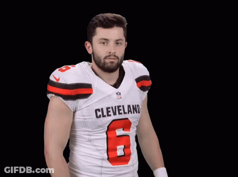 Man In Cleveland Football Jersey Number 6 GIF