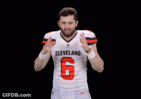 Man In Cleveland Football Jersey Number 6 GIF
