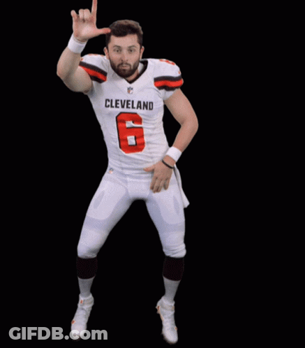 Man In Cleveland Jersey Dancing GIF