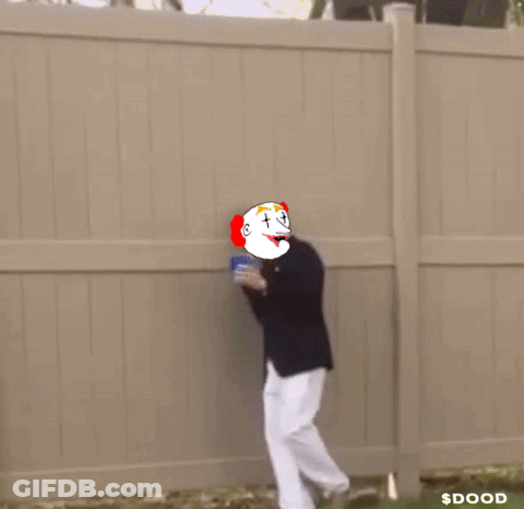 Man In Clown Costume Holding Cup GIF