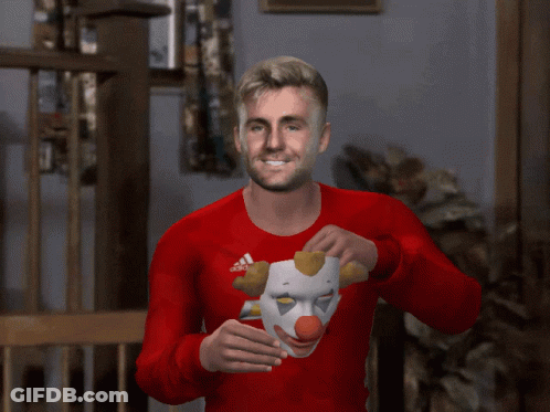 Man In Clown Mask And Red Adidas Shirt GIF