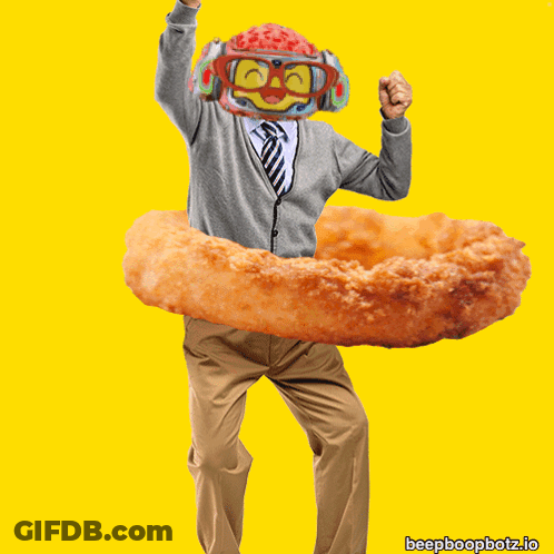 Man In Clown Mask Holding Fried Doughnut GIF