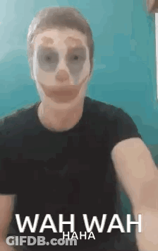 Man In Clown Mask Taking Selfie Saying Wah Wah Haha GIF