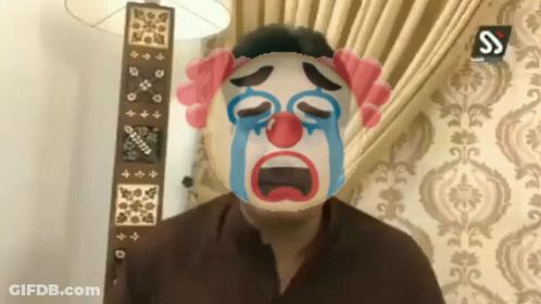 Man In Clown Mask With Tears GIF