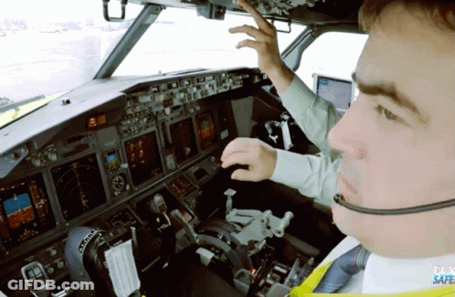 Man In Cockpit Fly Safe GIF