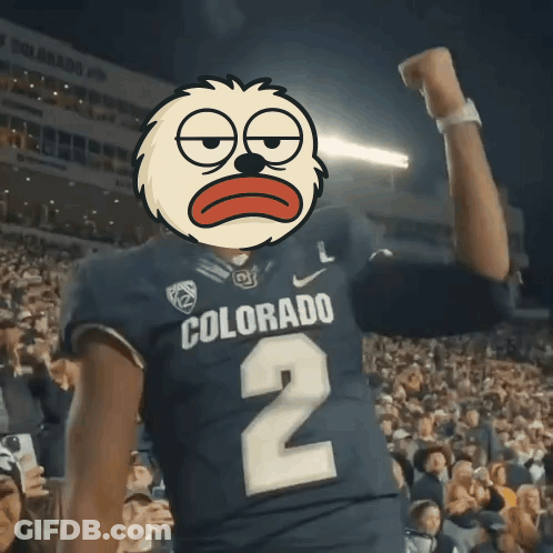Man In Colorado Jersey With Cartoon Face GIF