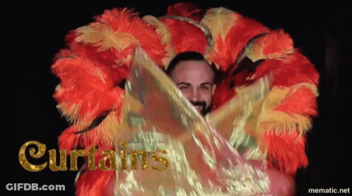 Man In Colorful Feathered Costume GIF
