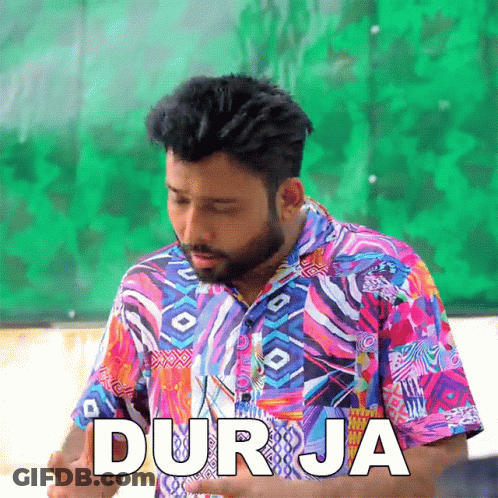 Man In Colorful Shirt Saying Durja GIF
