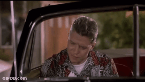 Man In Colorful Shirt Sitting In Car GIF
