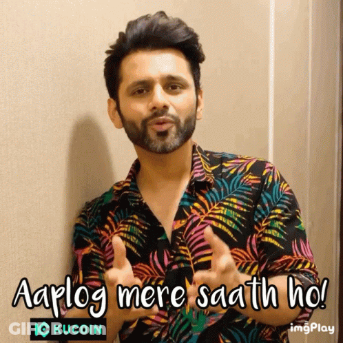 Man In Colorful Shirt Thumbs Up Aaplog Mere Saath Ho GIF