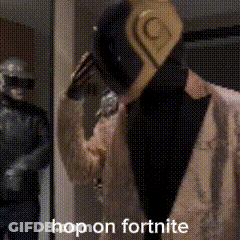 Man In Costume Hop On Fortnite GIF