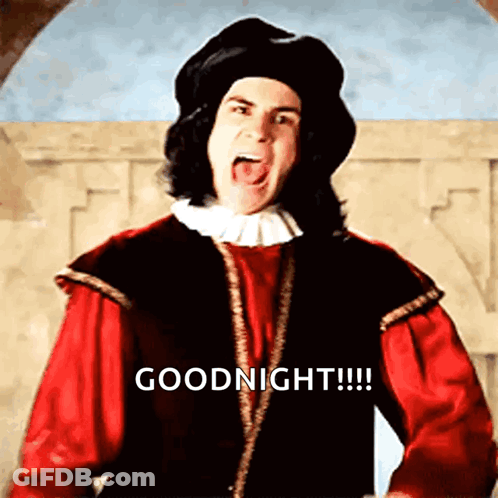 Man In Costume Saying Goodnight With Tongue Out GIF