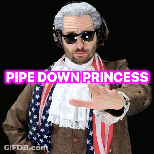 Man In Costume Saying Pipe Down Princess GIF