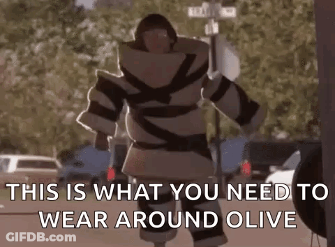 Man In Costume Says This Is What You Need To Wear Around Olive GIF