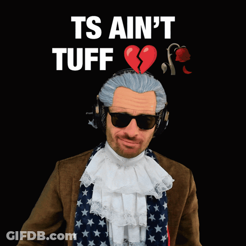 Man In Costume With Broken Heart Saying Ts Ain T Tuff GIF