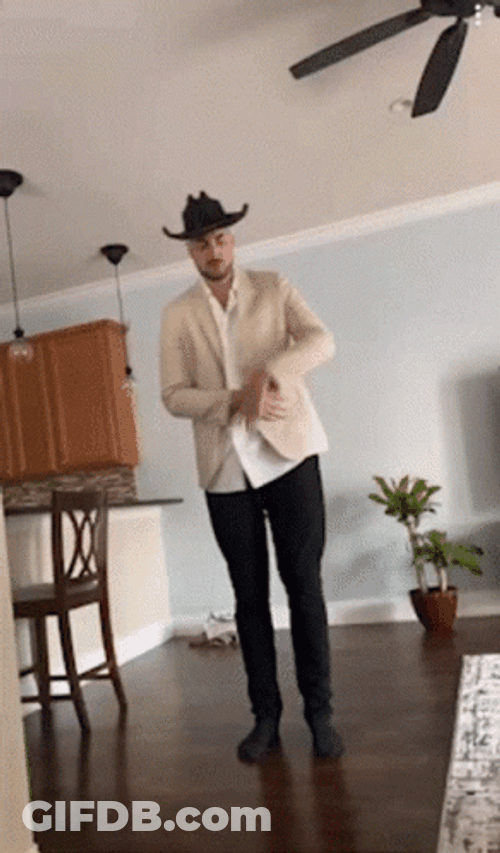 Man In Cowboy Do Milly Rock Dancing GIF