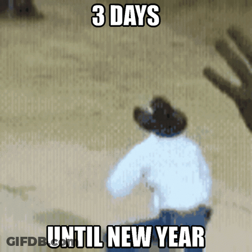 Man In Cowboy Hat 3 Days Until New Year GIF