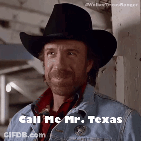 Man In Cowboy Hat And Badge Says Call Me Mr Texas GIF