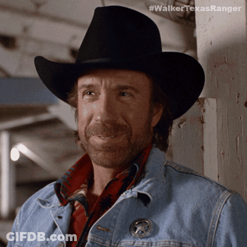 Man In Cowboy Hat And Badge With Word Walker GIF