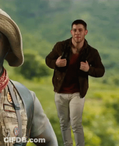 Man In Cowboy Hat And Bandana Running GIF
