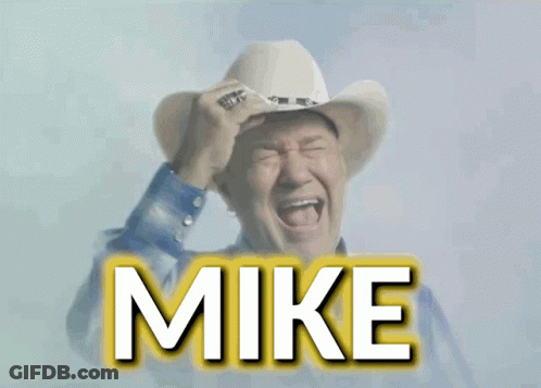 Man In Cowboy Hat And Blue Shirt Mike GIF