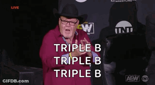 Man In Cowboy Hat And Glasses In Front Of Triple B Sign GIF