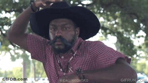 Man In Cowboy Hat And Plaid Shirt GIF