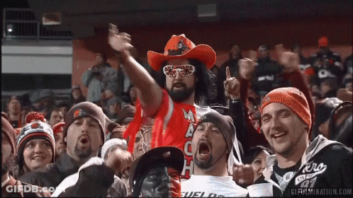 Man In Cowboy Hat And Sunglasses Cheering In Crowd GIF
