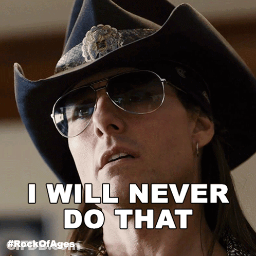 Man In Cowboy Hat And Sunglasses Saying I Will Never Do That GIF