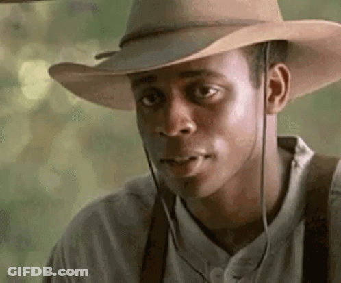 Man In Cowboy Hat And Suspenders GIF