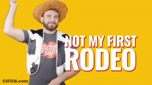 Man In Cowboy Hat And Vest Not My First Rodeo GIF