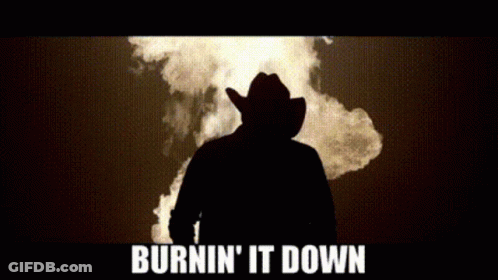 Man In Cowboy Hat Burnin It Down GIF