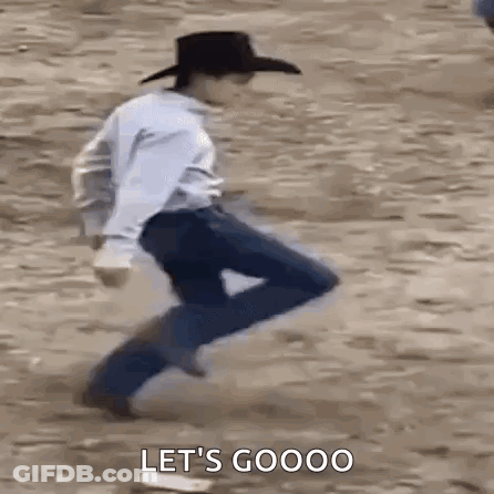 Man In Cowboy Hat Dancing Let's Goooo GIF