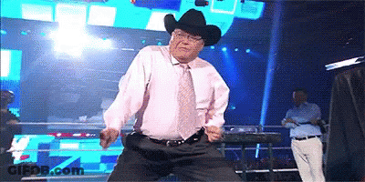 Man In Cowboy Hat Dancing On Stage GIF
