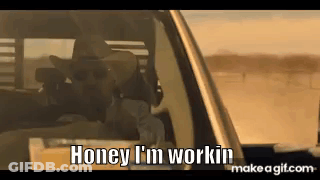 Man In Cowboy Hat Driving Truck GIF