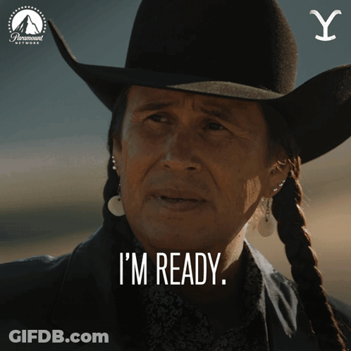 Man In Cowboy Hat I'm Ready Paramount Network Logo GIF