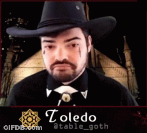Man In Cowboy Hat Named Toledo GIF