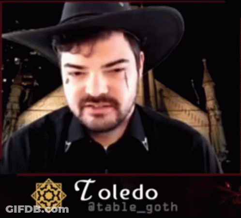 Man In Cowboy Hat Named Toledo GIF